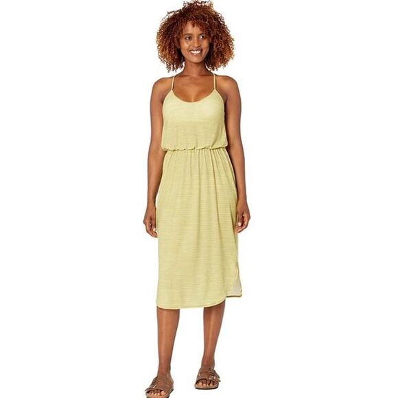 Prana Ayla Dress Green Yellow Stripe Med - Picture 1 of 12